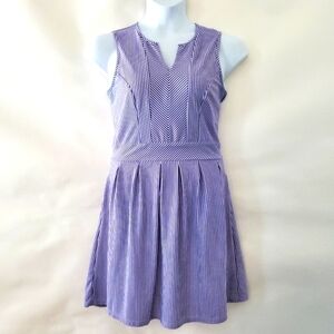 Jude Connally Striped Dress Size L Fit and Flare with Pockets Spring Office